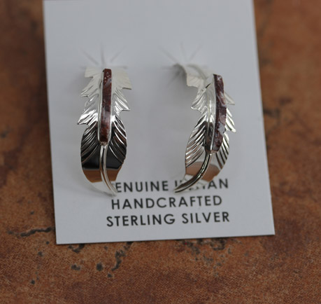 Navajo Silver Feather Wild Horse Earrings