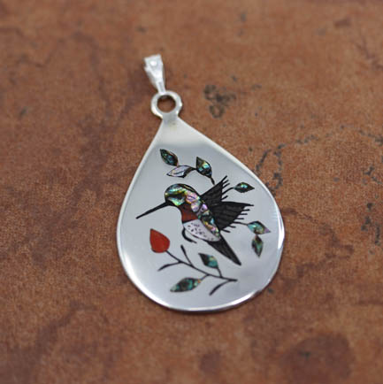 Zuni Hummingbird Pendant by Edaakie