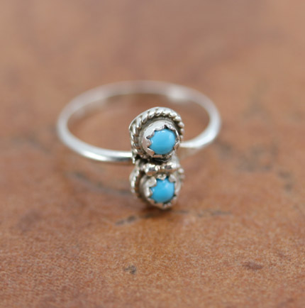 Navajo Silver Turquoise Ring Size 5