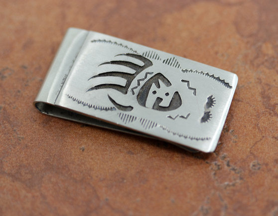 Navajo Silver Bear Paw Money Clip