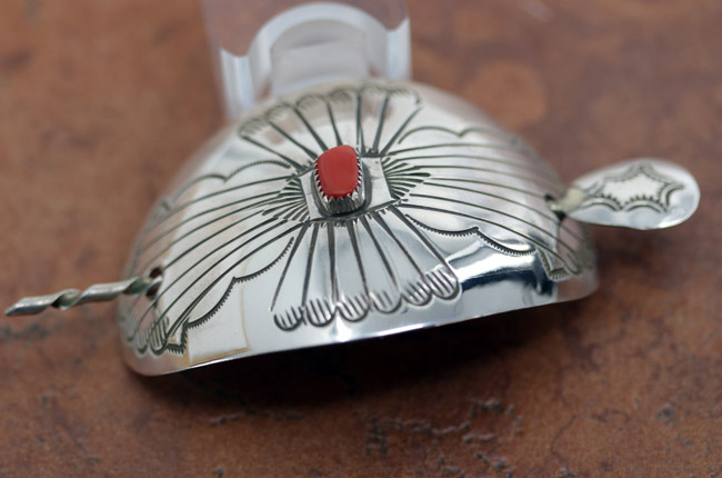 Navajo Silver Coral Barrette