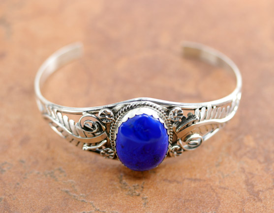 Navajo Silver Lapis  Bracelet