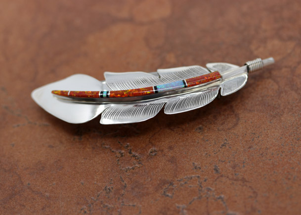 Navajo Silver Feather Hair Barrette