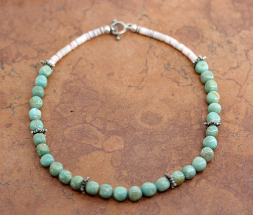 Navajo Turquoise Heishi Pebble Necklace