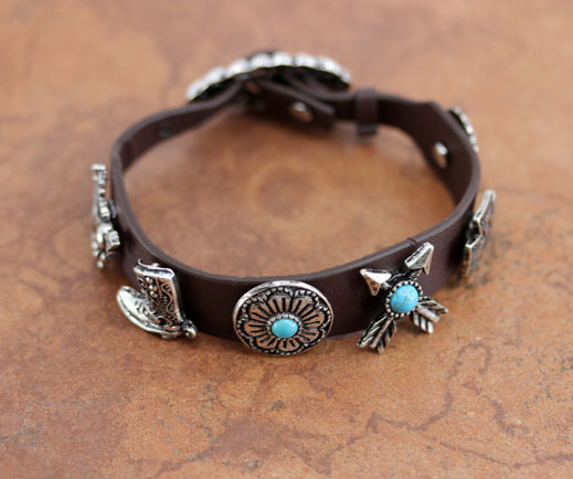 Turquoise Concho Buckle Bracelet