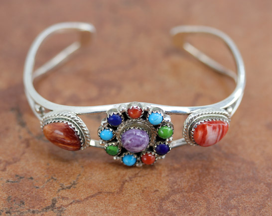 Navajo Silver Multi_Stone Bracelet