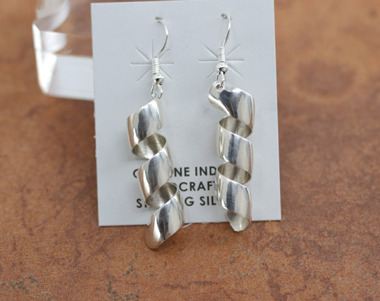 Navajo Silver Spiral Earrings