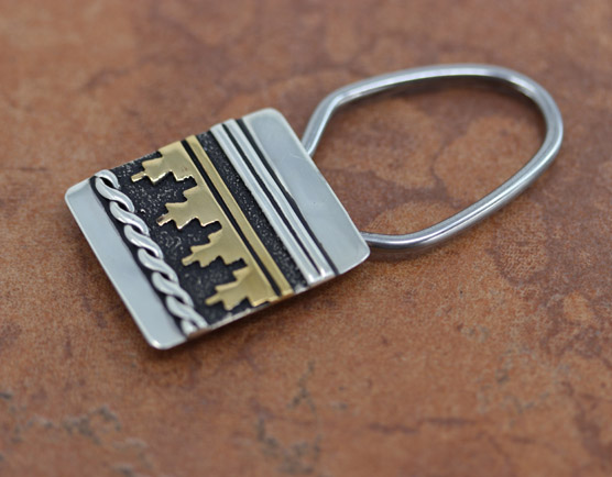 Navajo Silver and Gold Key Chain