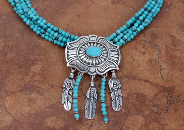 Navajo Silver Turquoise Necklace