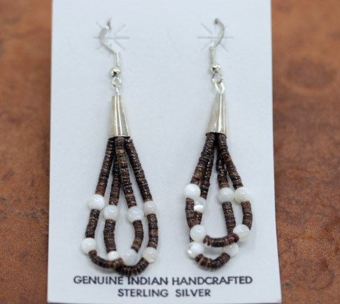 Navajo Sterling Silver Heishi Earrings