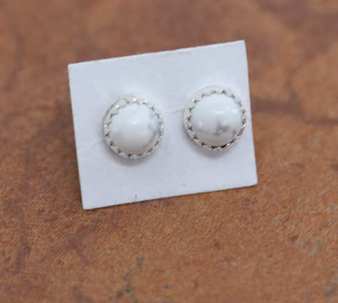 Navajo Silver Howlite Earrings