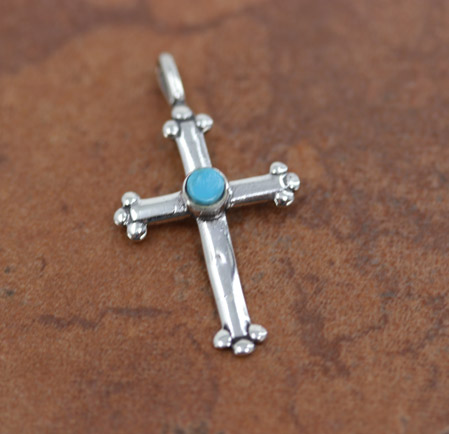 Sterling Turquoise Cross Pendant