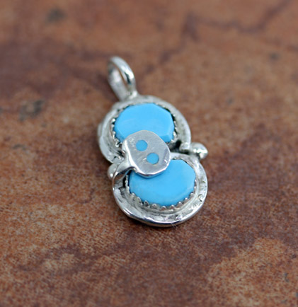 Zuni Silver Turquoise Pendant by Effie C