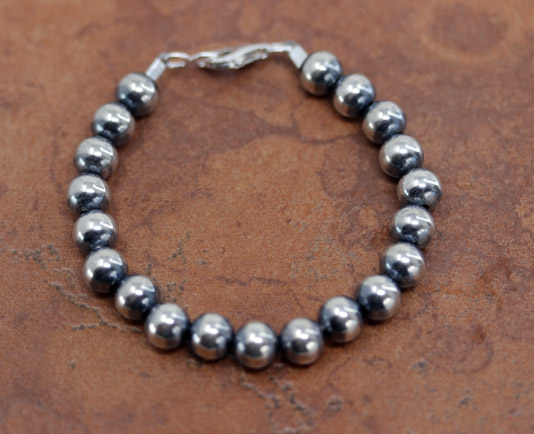 Navajo Pearl Style Silver Beaded Bracelet