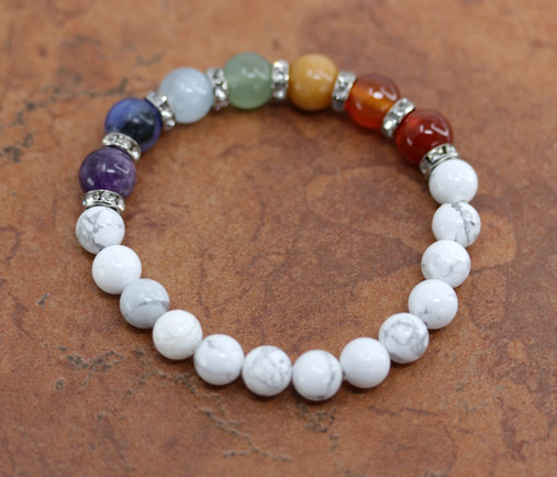 Beaded Howlite Gemstone Bubble Bracelet