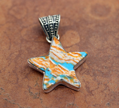 Sterling Silver Mojave Turquoise Star Pendant