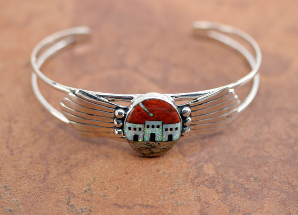 Silver Inlay Pueblo Style Bracelet