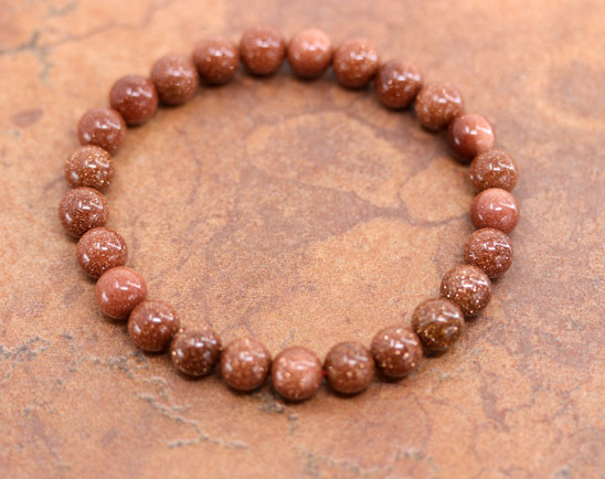 Beaded Goldstone Stretch Bubble Bracelet