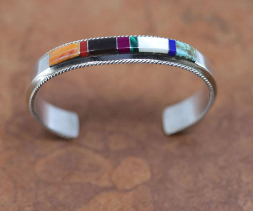 Navajo Silver Multi_Stone Bracelet