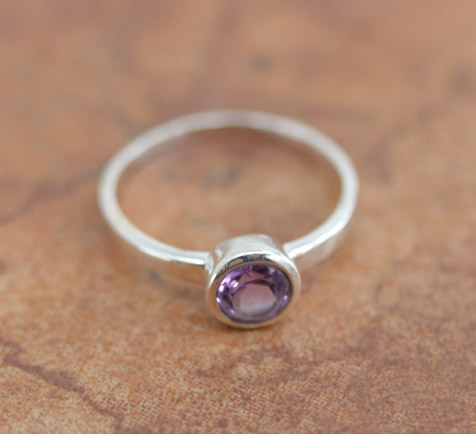 Sterling Silver Amethyst Ring Size 9 1/4