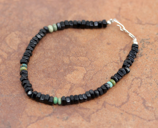 Navajo Onyx Turquoise Nugget Bracelet