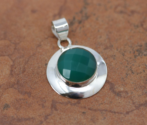 Sterling Silver Emerald Pendant