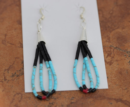 Navajo Sterling Silver Heishi Earrings