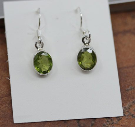 Sterling Silver Peridot Hook Earrings