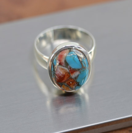 Sterling Silver Mojave Turquoise Ring Size 8