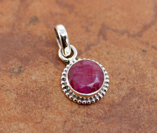 Sterling Silver Garnet Pendant