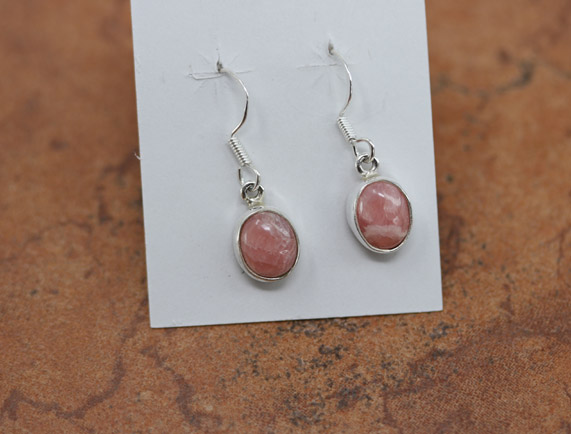 Sterling Silver Pink Quartz Earrings