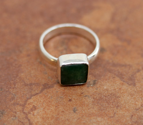 Sterling Silver Emerald Ring Size 7 1/2