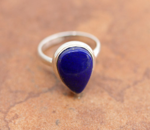 Sterling Silver Lapis Ring Size 7 1/2