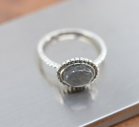 Sterling Silver Labradorite Ring Size 8