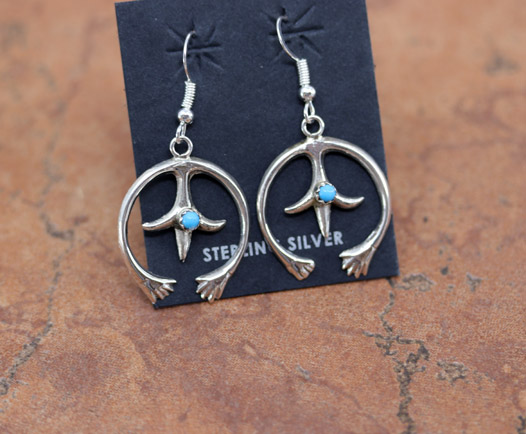 Navajo Silver Turquoise Naja Earrings