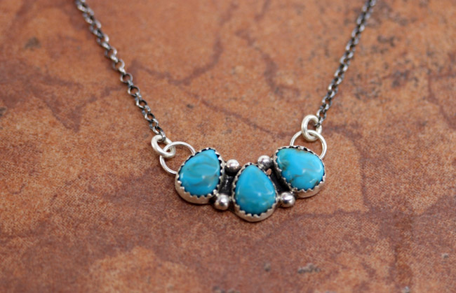 Navajo Silver Turquoise Necklace