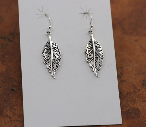 Sterling Silver Feather Earrings