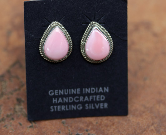 Navajo Silver Cotton Candy Quartz Earrings