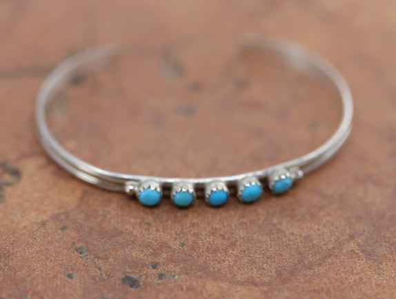 Navajo Sterling Turquoise Children's Bracelet