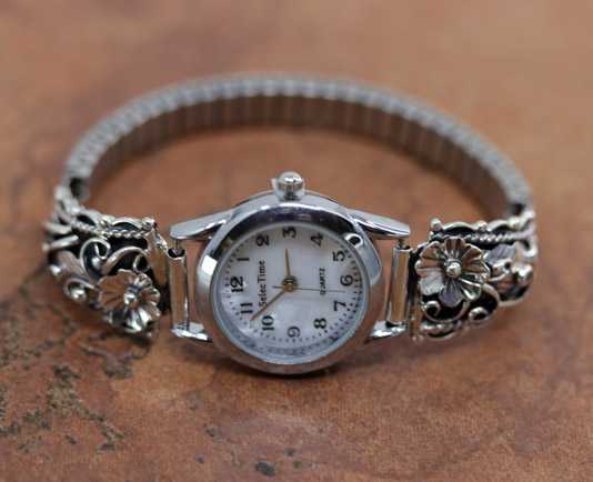 Navajo Silver Floral Ladies Watch