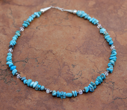 Navajo Turquoise Silver Nugget Necklace