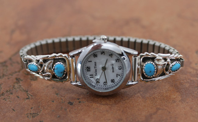 Navajo Silver Turquoise Ladies Watch