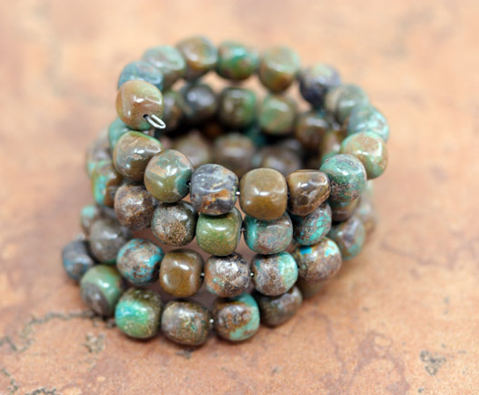 Navajo Wrap Around Turquoise Nugget Coil Bracelet