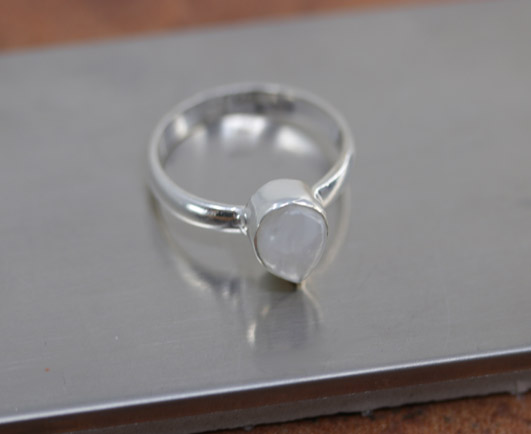 Sterling Silver Moonstone Ring Size 8