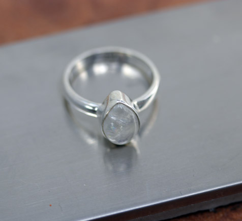 Sterling Silver Moonstone Ring Size 6