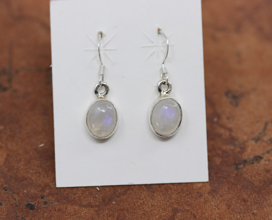 Sterling Silver Moonstone Hook Earrings