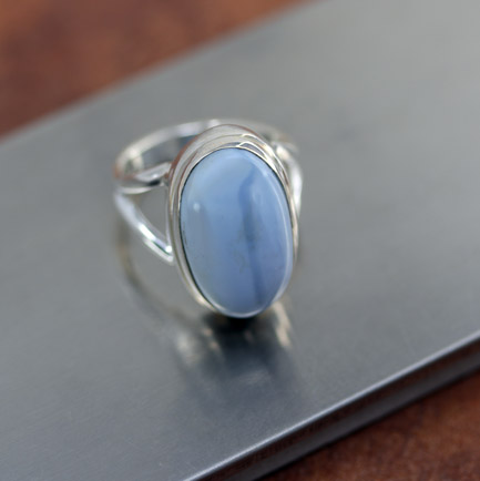 Sterling Silver Larimar Ring Size 5 1/2