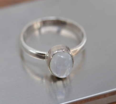 Sterling Silver Moonstone Ring Size 9 1/2