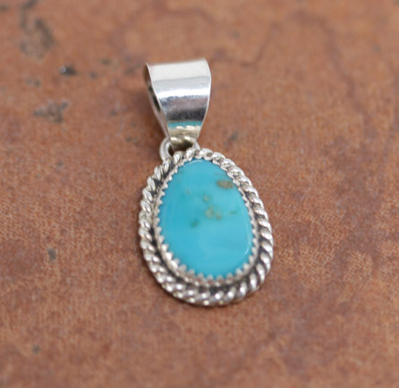 Navajo Silver Turquoise Pendant