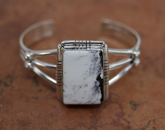 Navajo Silver White Buffalo Bracelet